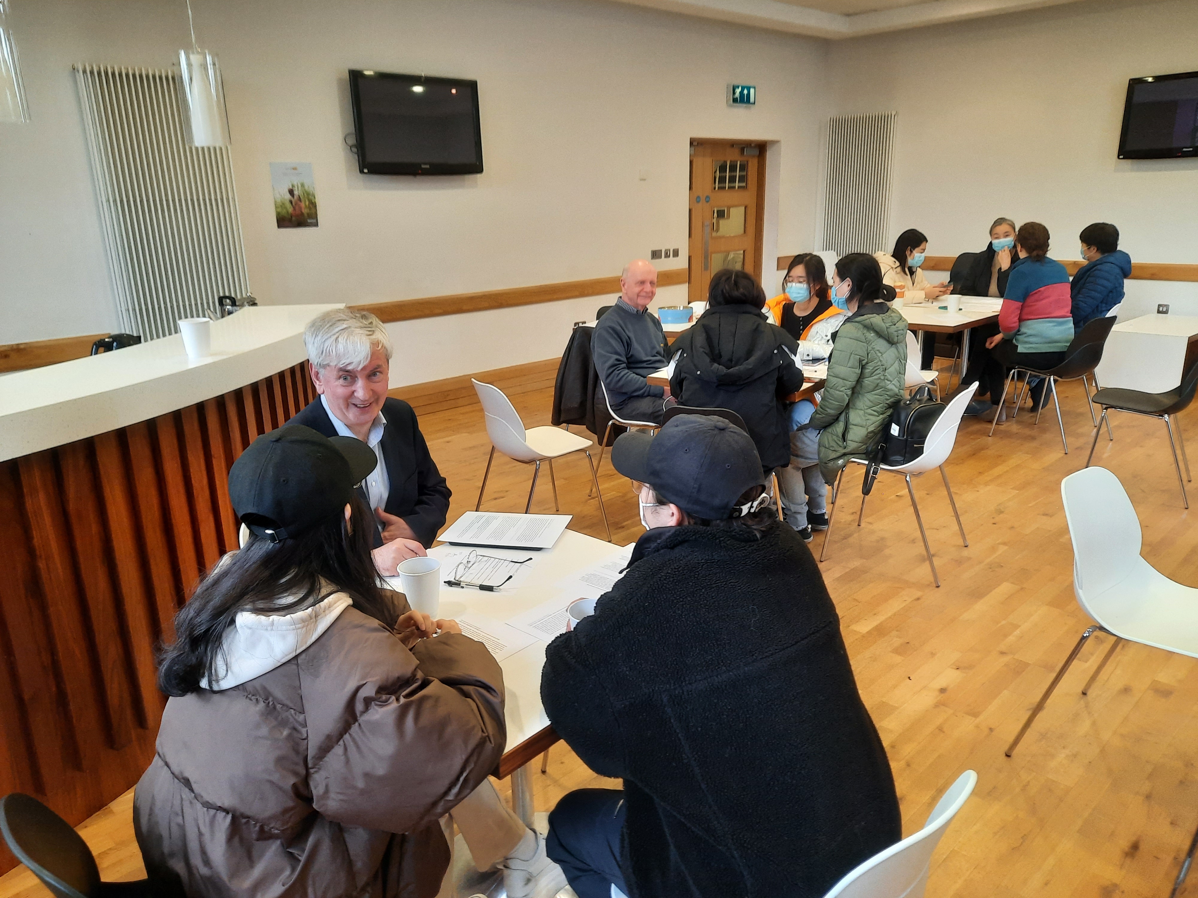 Small group discussions in the intermediate class