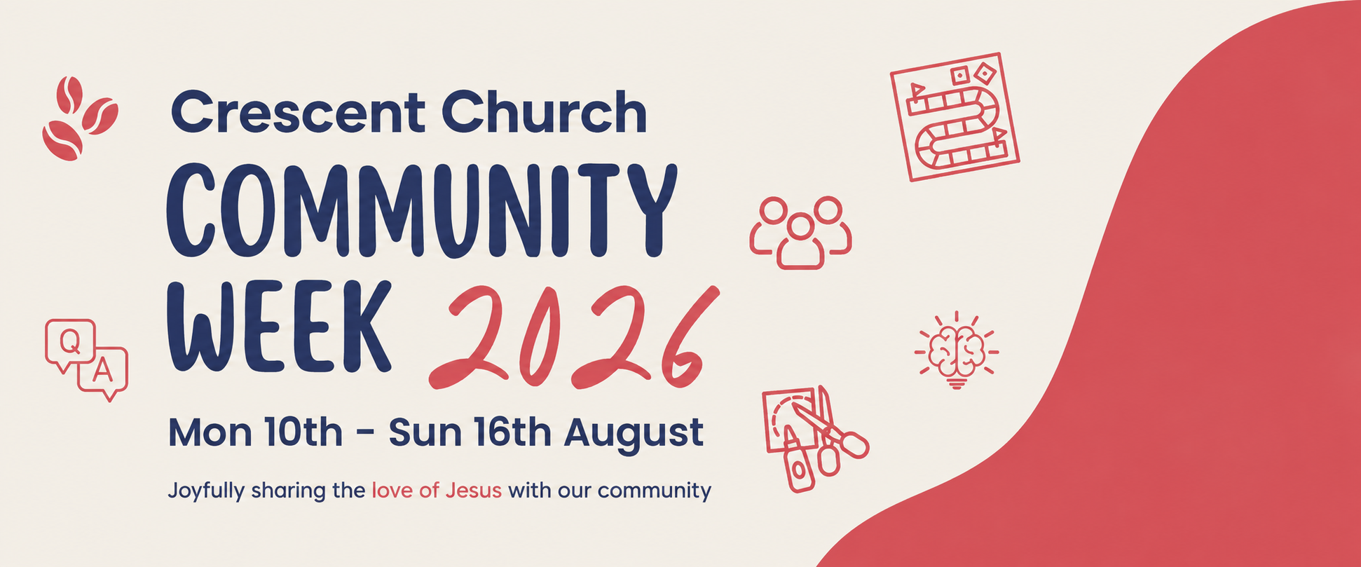 Crescent Church Community Week 2026, Monday 10th to Sunday 16th August
